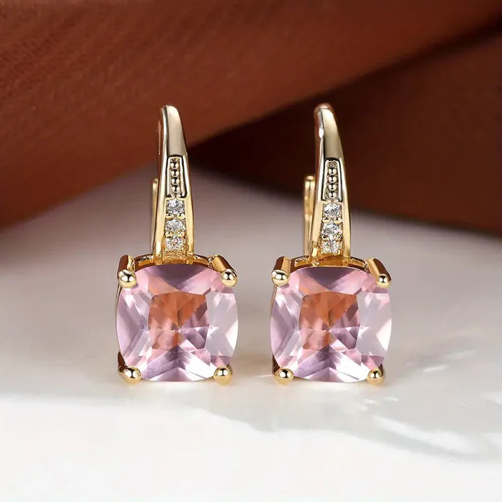 Pendientes Aro de Piedra Preciosa Mística en Oro