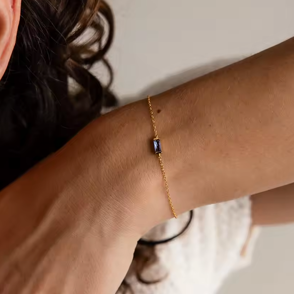 Pulsera Corazón con Piedra de Nacimiento