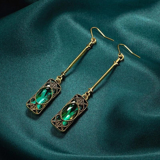 Oferta 1+1: Pendientes colgantes Linterna Verde en oro