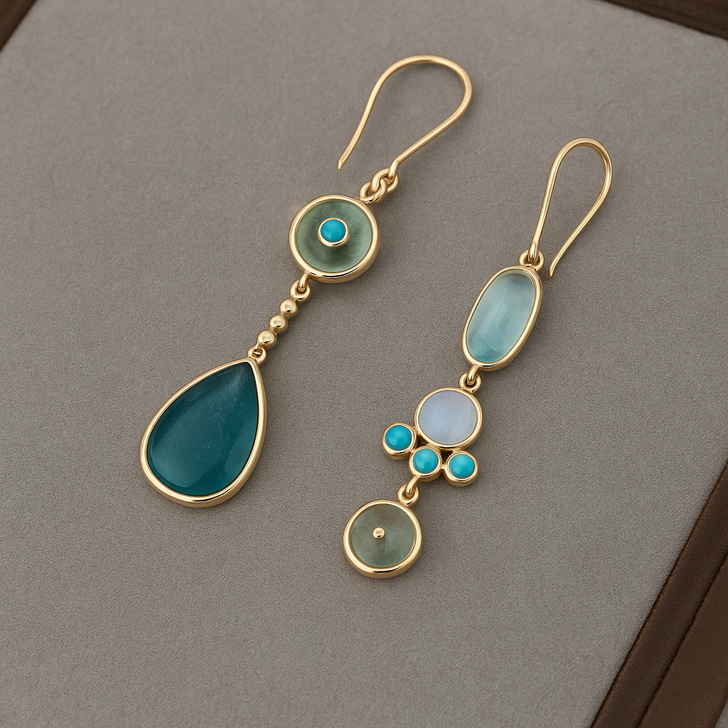 Calista | Pendientes colgantes con piedras azules.