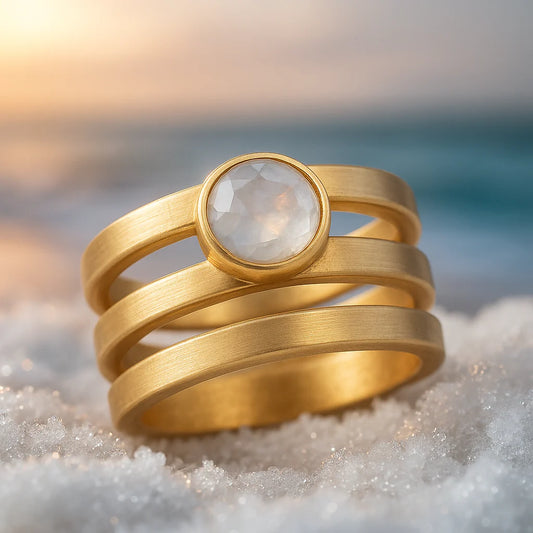 Anillo Asiático Dorado Multicapa para Dedo Índice