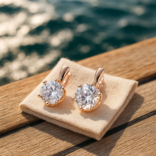 Eirene | Pendientes de aro redondos con circonita