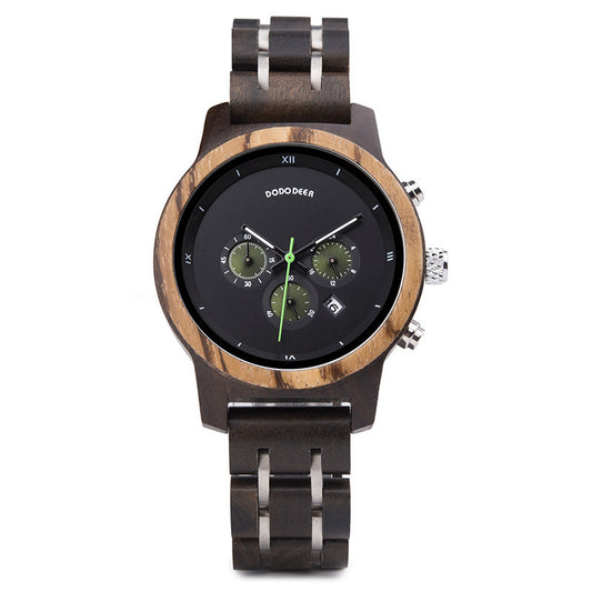 Reloj de madera elegante para mujer con encanto atemporal de vetas naturales