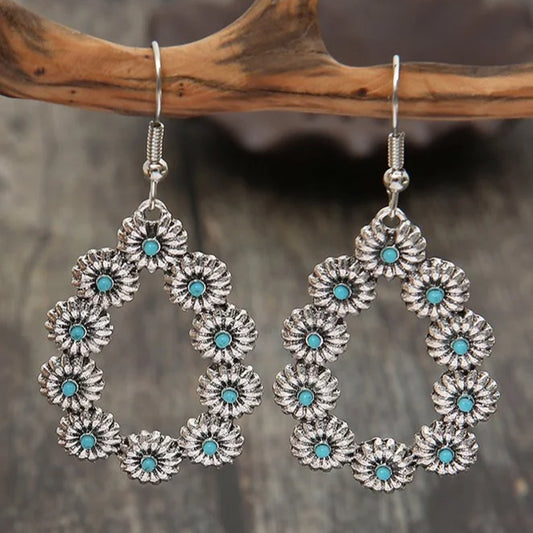 Pendientes Vintage Margarita Turquesa Colgantes