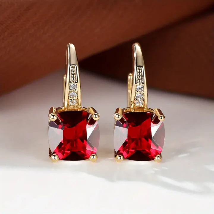 Pendientes Aro de Piedra Preciosa Mística en Oro