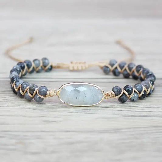 Pulsera elegante de cuentas con encanto de piedra natural