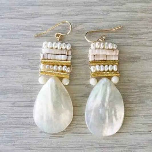 Pendientes Vintage de Oro con Perla y Piedra Blanca