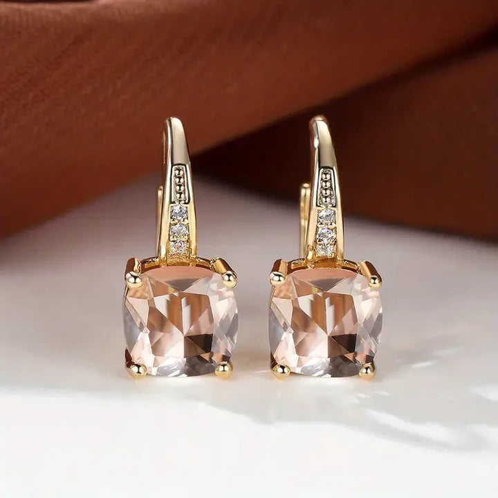Pendientes Aro de Piedra Preciosa Mística en Oro