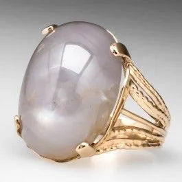 Anillo Vintage de Piedra Blanca Brillante en Oro