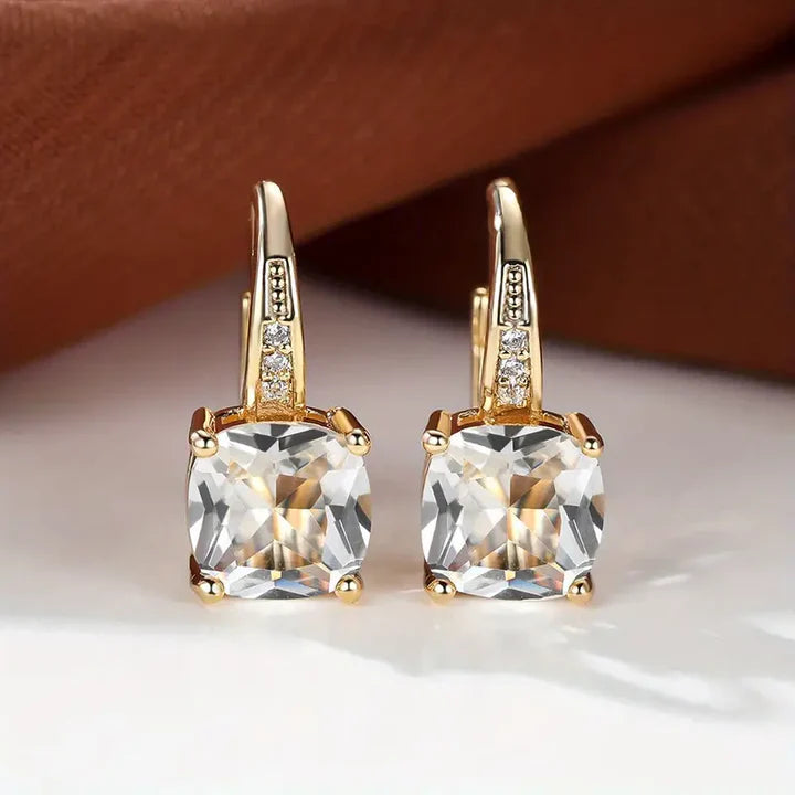Pendientes Aro de Piedra Preciosa Mística en Oro
