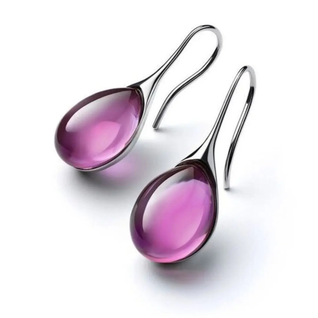 1+1 Offer: Crystal drop earrings in gold and silver