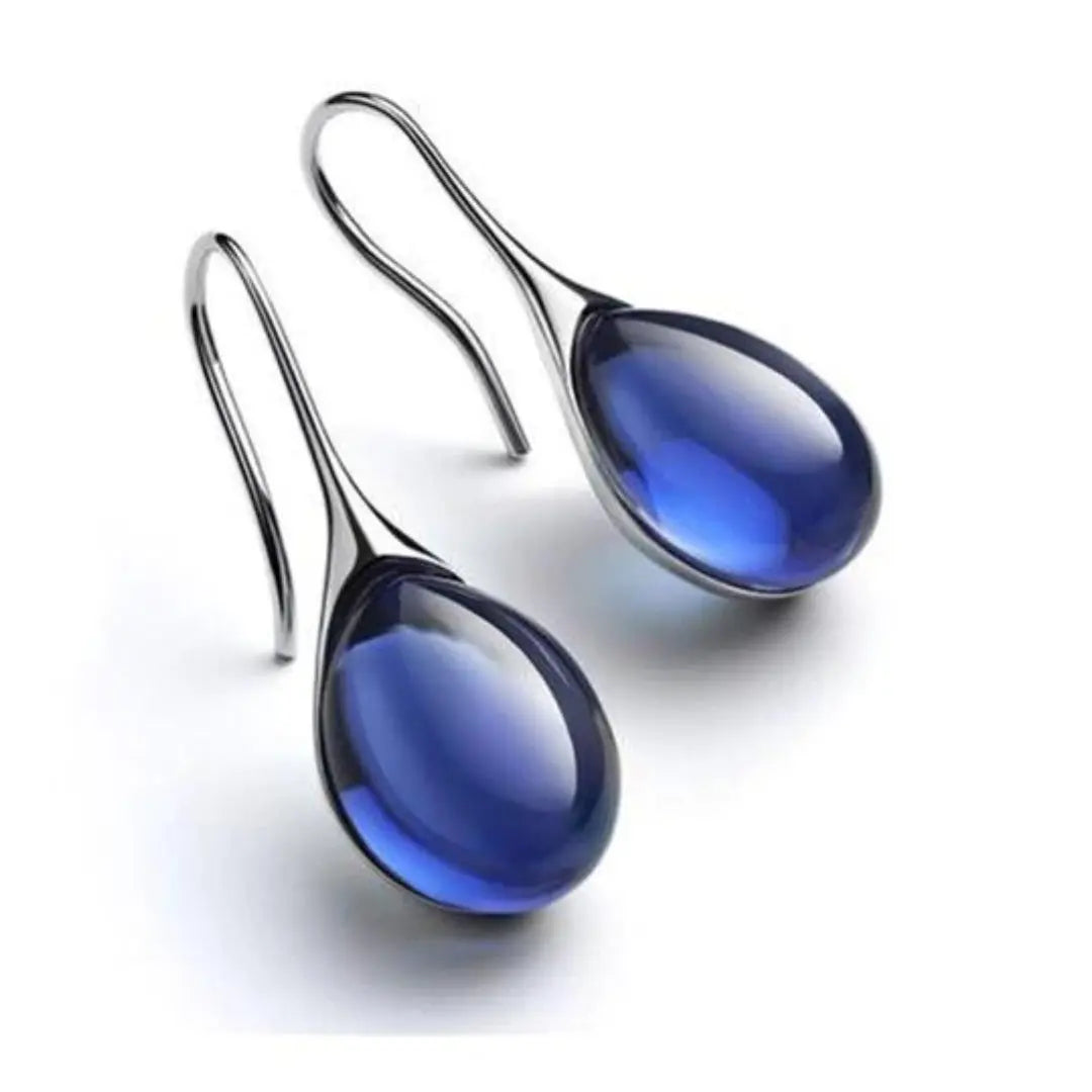 1+1 Offer: Crystal drop earrings in gold and silver