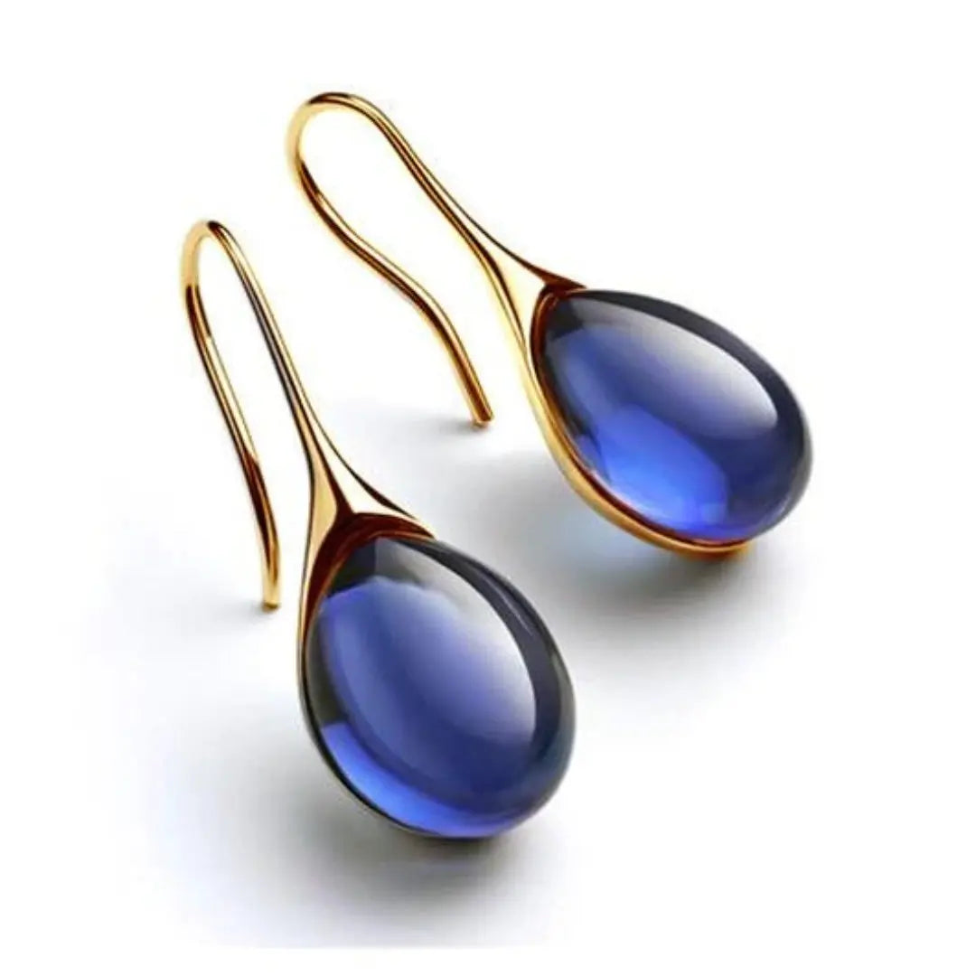 1+1 Offer: Crystal drop earrings in gold and silver