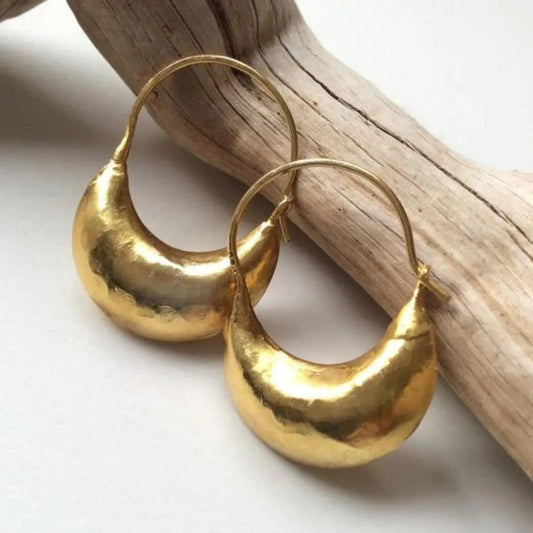 Oferta 1+1: Pendientes vintage dorados en forma de cesta