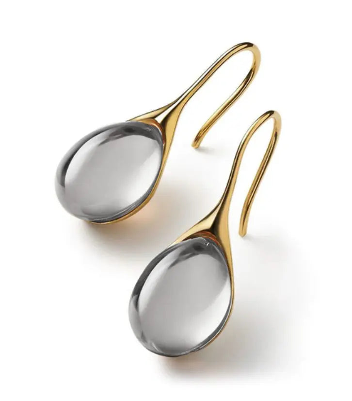 1+1 Offer: Crystal drop earrings in gold and silver