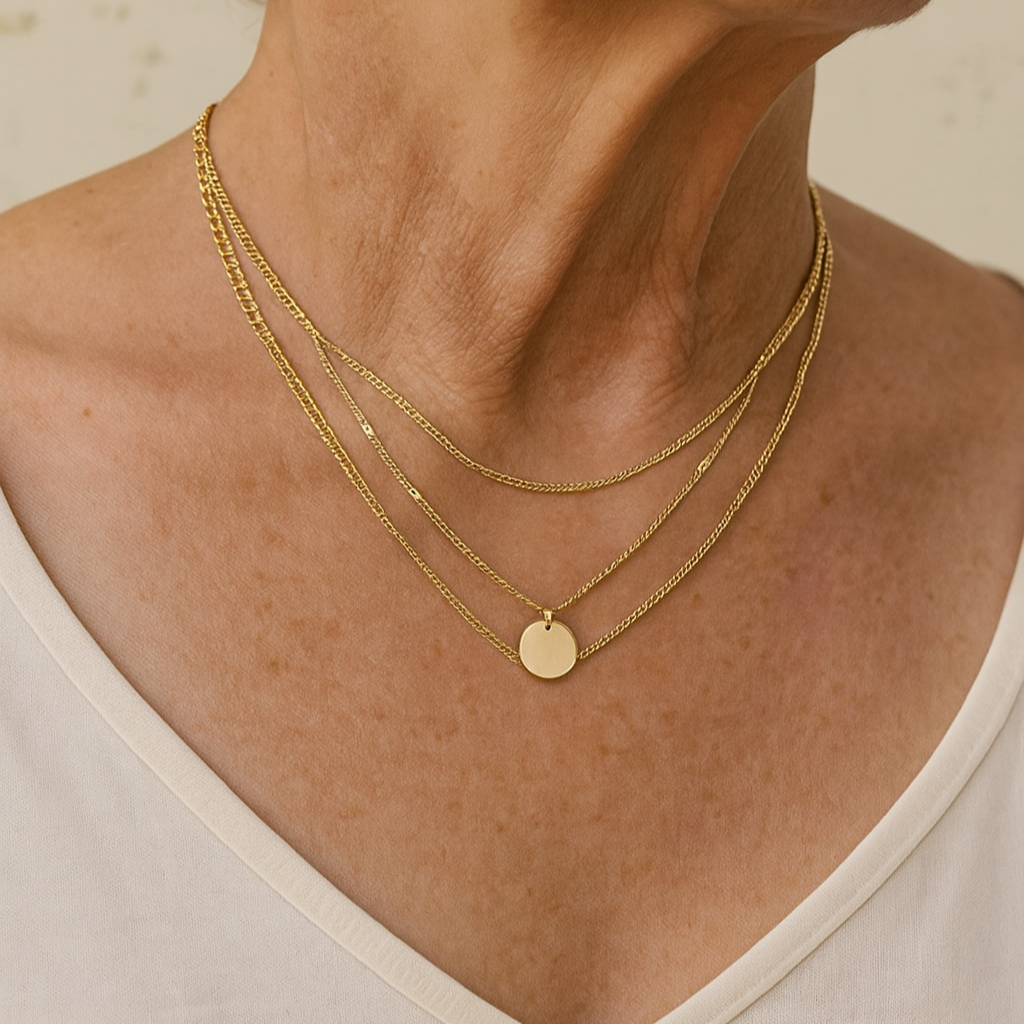 Collar chapado en oro y plata