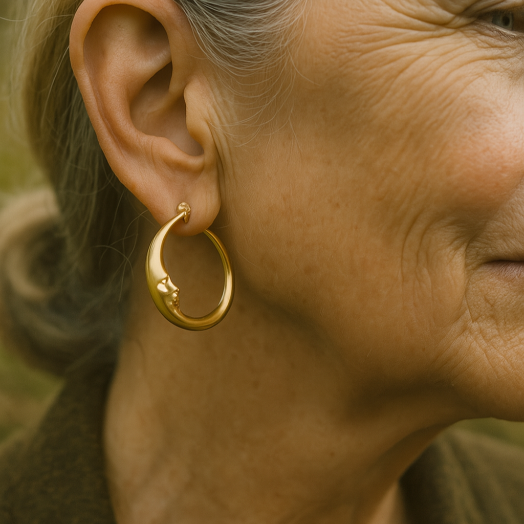 Pendientes Luna Vintage en Oro