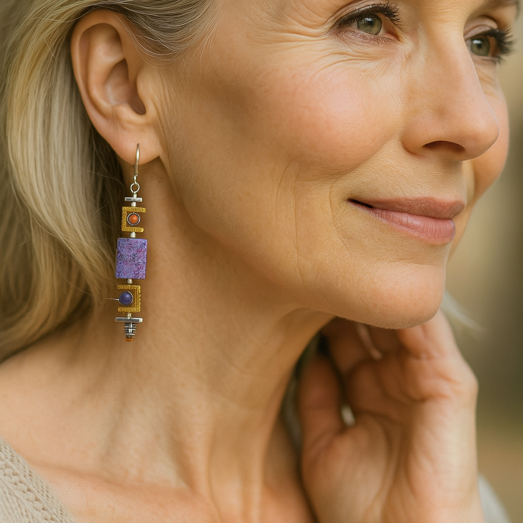 Vintage náušnice Lila Stein Old