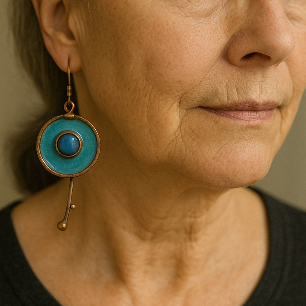 Pendientes Vintage de Esmalte Pintados a Mano