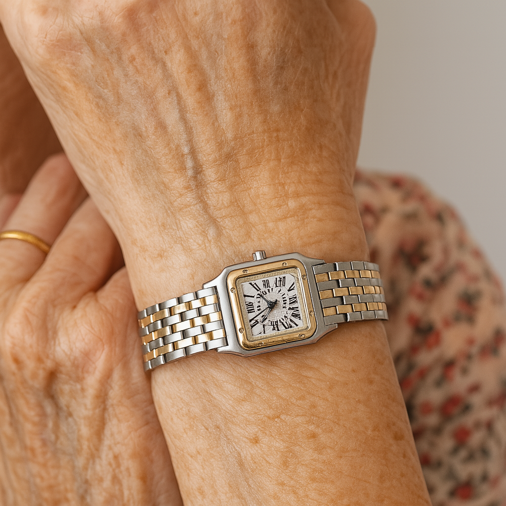 Luxusní quartzové hodinky se čtvercovým ciferníkem a koženým řemínkem