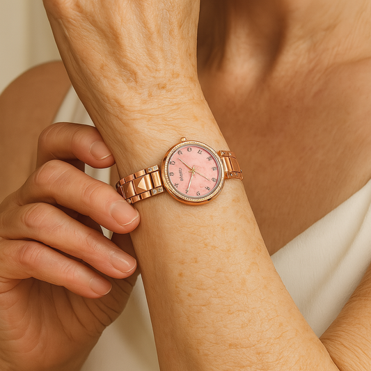 Velkolepé diamantové hodinky SwissMade s růžovým zlatem