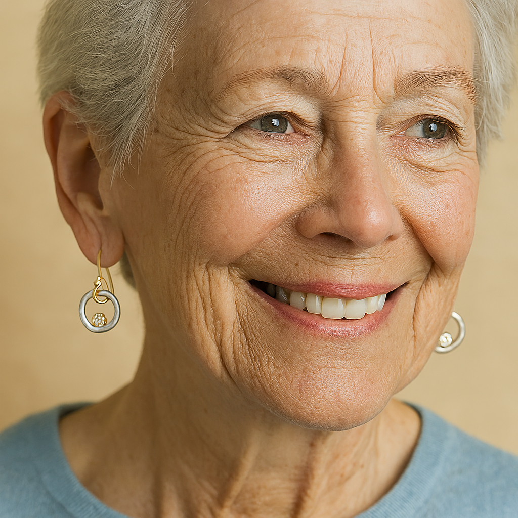 Vintage zlaté a stříbrné náušnice se zirkony