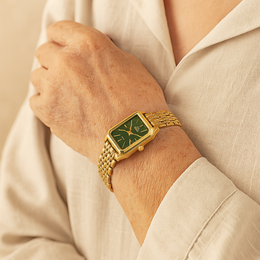 Elegantní čtvercové hodinky Quartz se skládací sponou