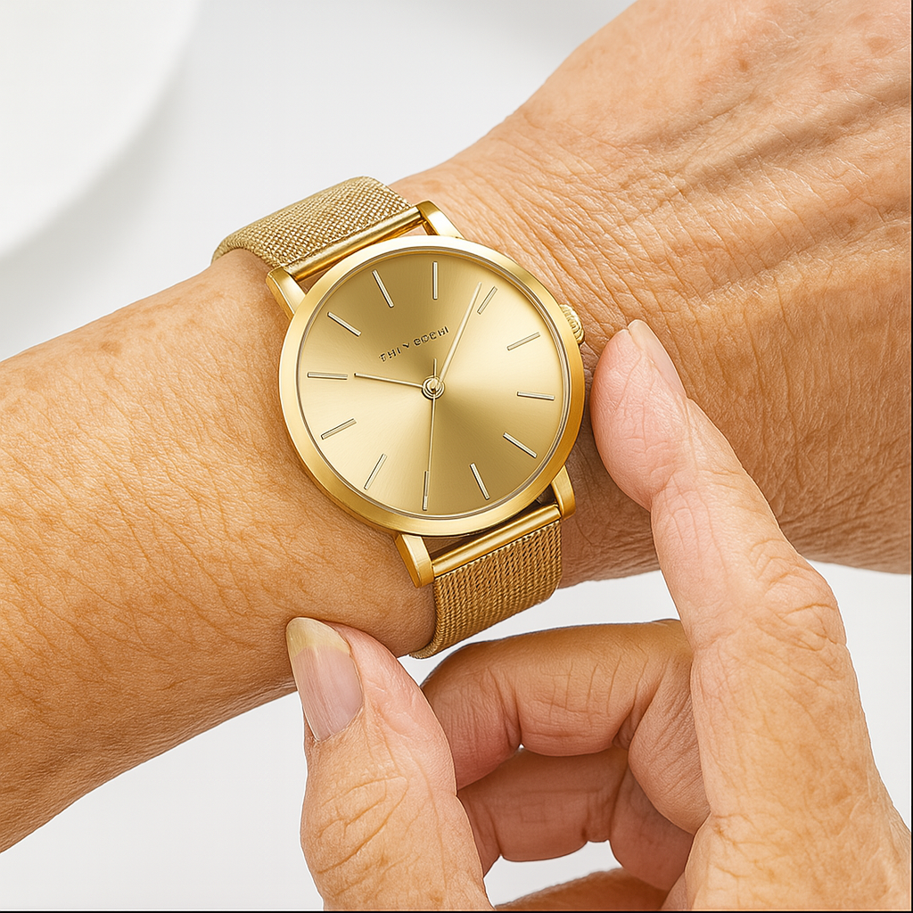 Reloj de Pulsera Elegante en Oro Rosa con Movimiento de Cuarzo