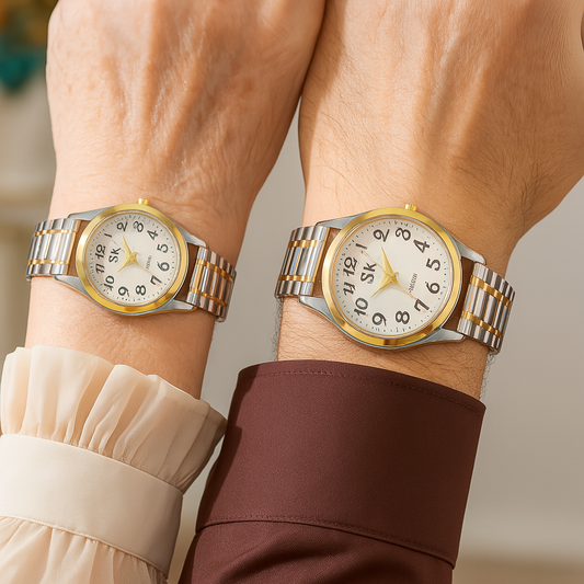Minimalistické párové hodinky s křemenným strojkem a gumovými řemínky