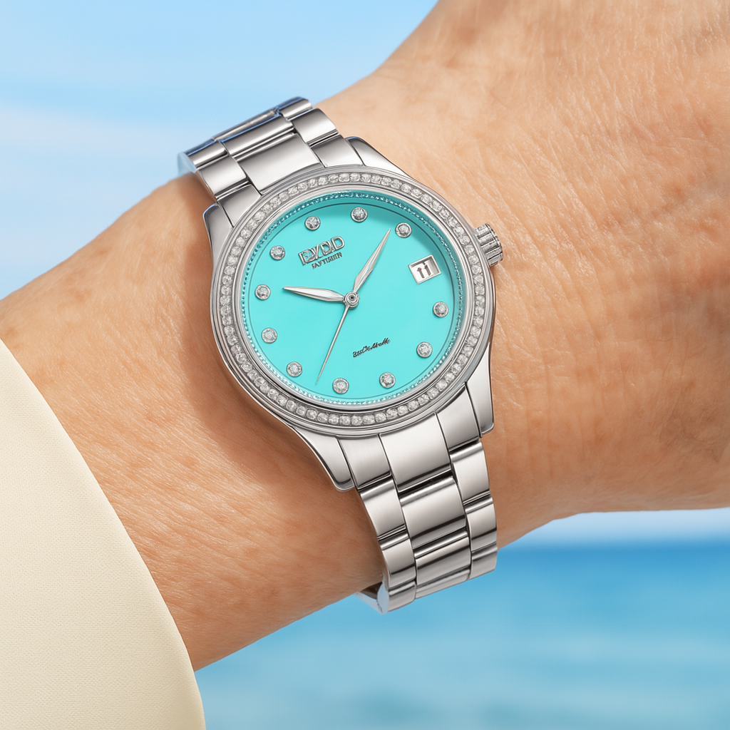 Reloj Lige de cuarzo, radiante, resistente al agua y de acero inoxidable