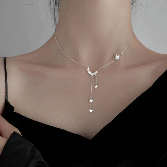 Oferta 1+1: Collar de Luna y Estrellas en Plata