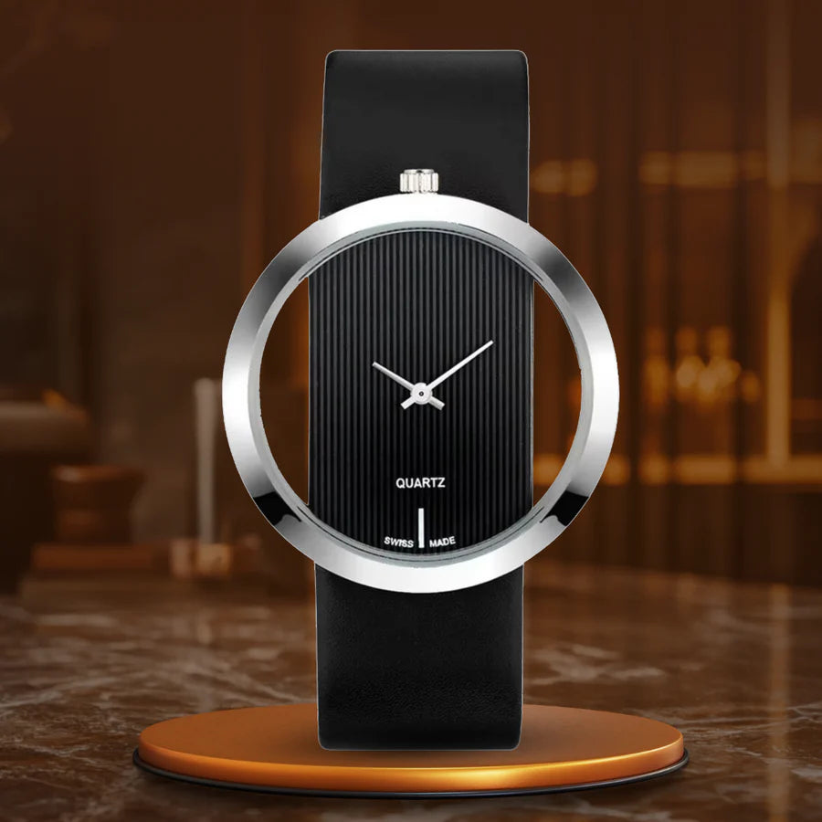 Kayla | Reloj de cuarzo elegante con esfera transparente