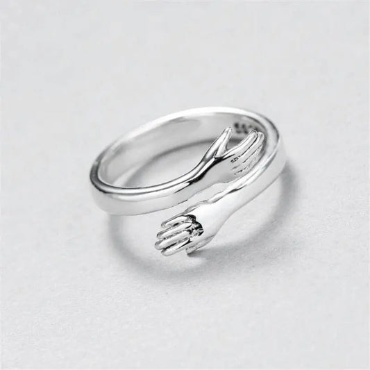 Oferta 1+1: Anillo abrazadera ajustable en plata