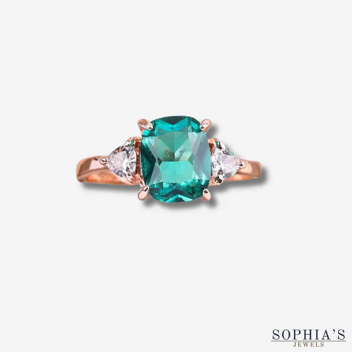Josephine | Anillo de oro con circonita verde