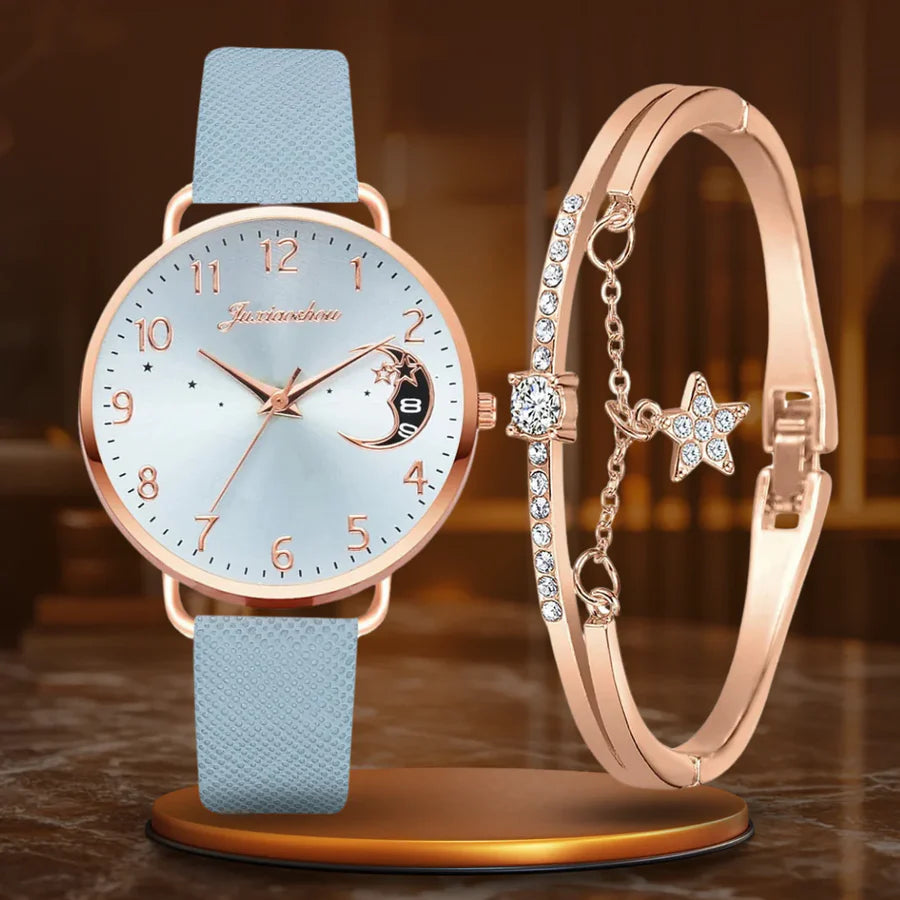 Francis | Watch and Bracelet Set with Moon-Shaped Dial