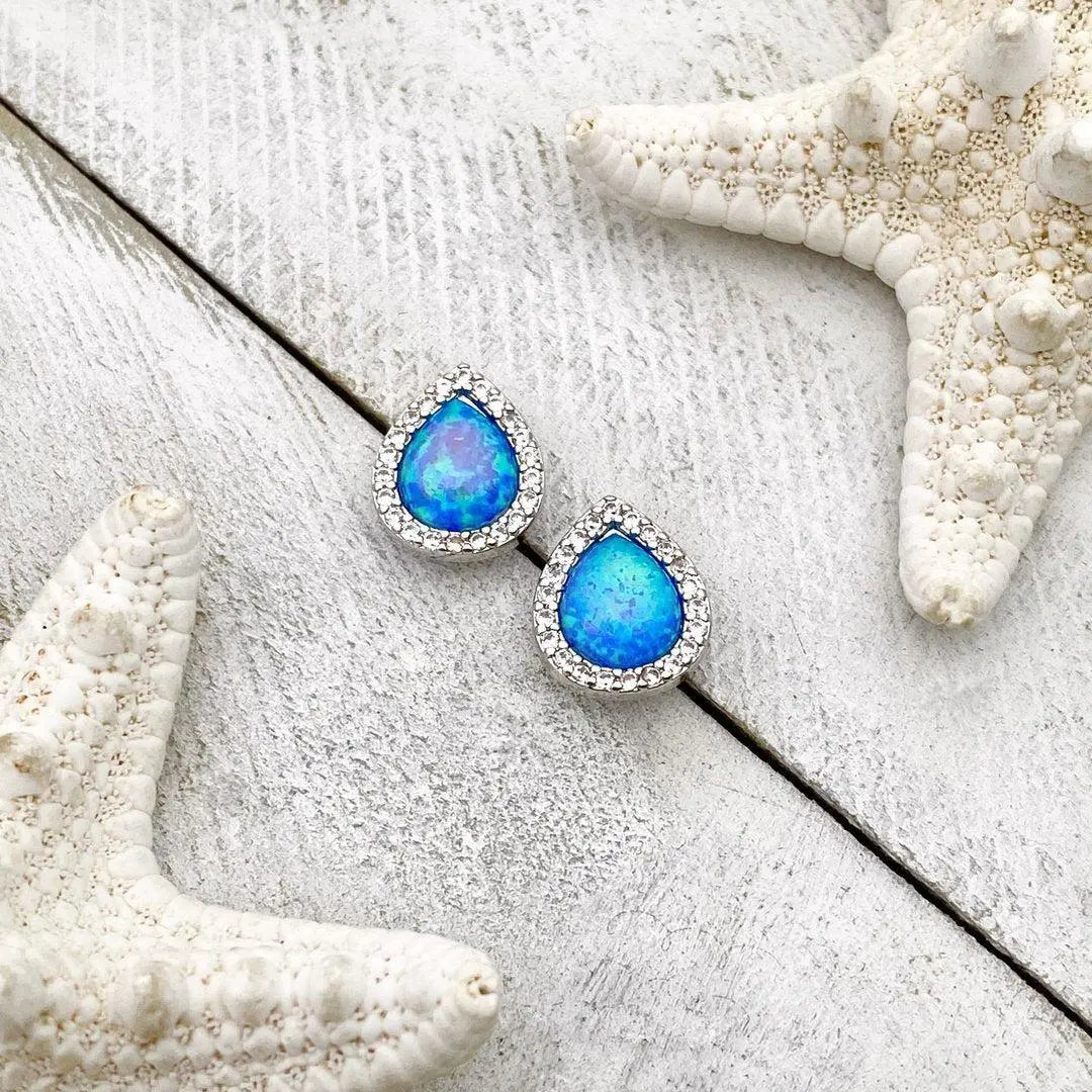 Pendientes de ópalo y plata
