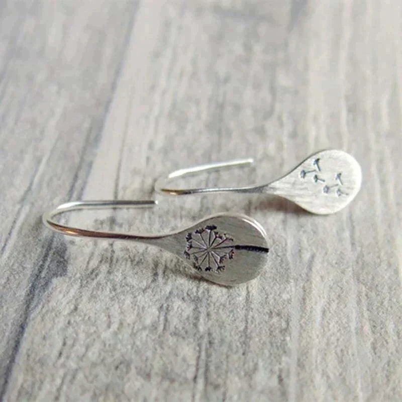 1+1 Offer: Silver Dandelion Leaf Earrings