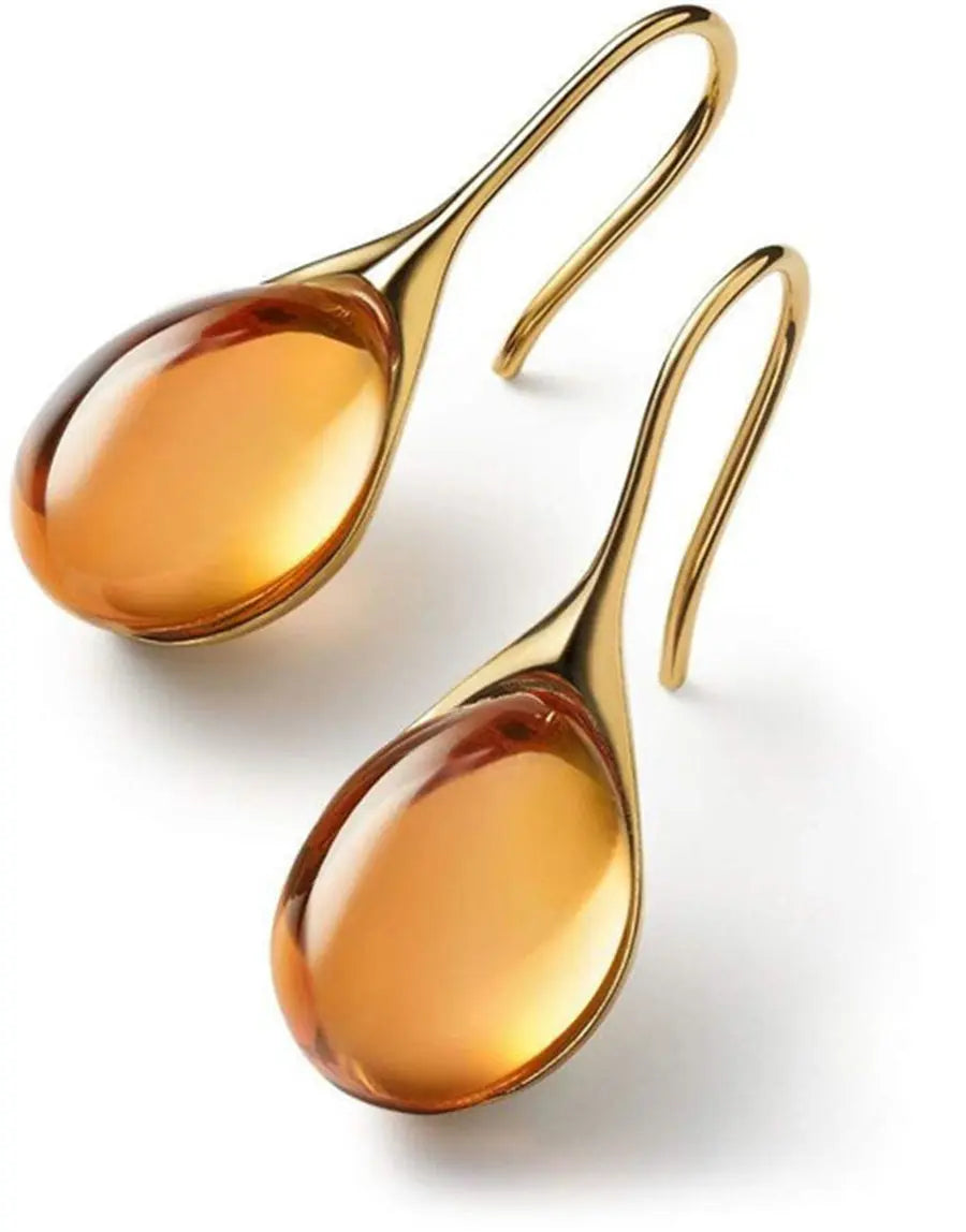 1+1 Offer: Crystal drop earrings in gold and silver