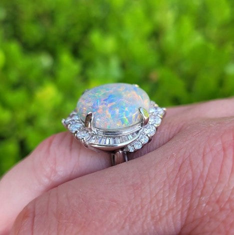 Oval Cut Opal Engagement Ring
