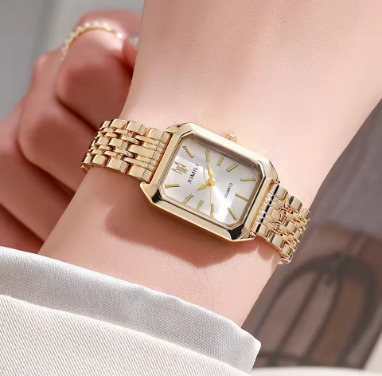 Elegantní čtvercové hodinky Quartz se skládací sponou