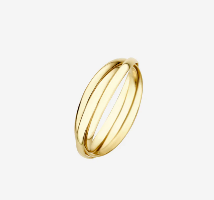 Anillo Lina Triple Banda | Acabado en Oro de 14K
