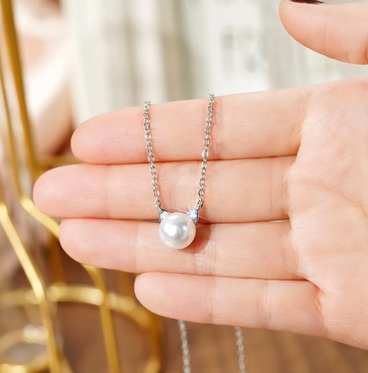 Náhrdelník a náušnice s perličkou a kočičími oušky