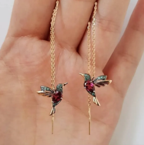 Pendientes Retro de Pájaro de Moda