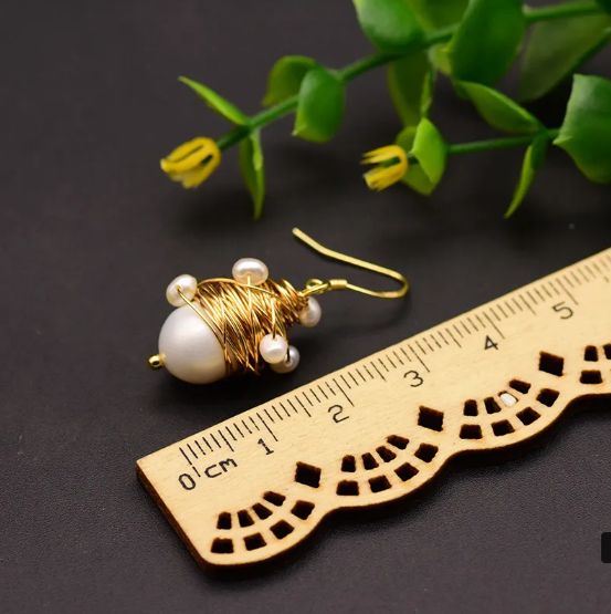 Rice Bead Handmade Earrings