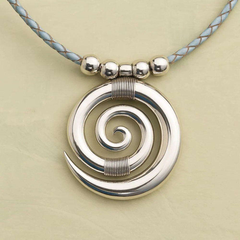 Vintage Spiral Silver Necklace
