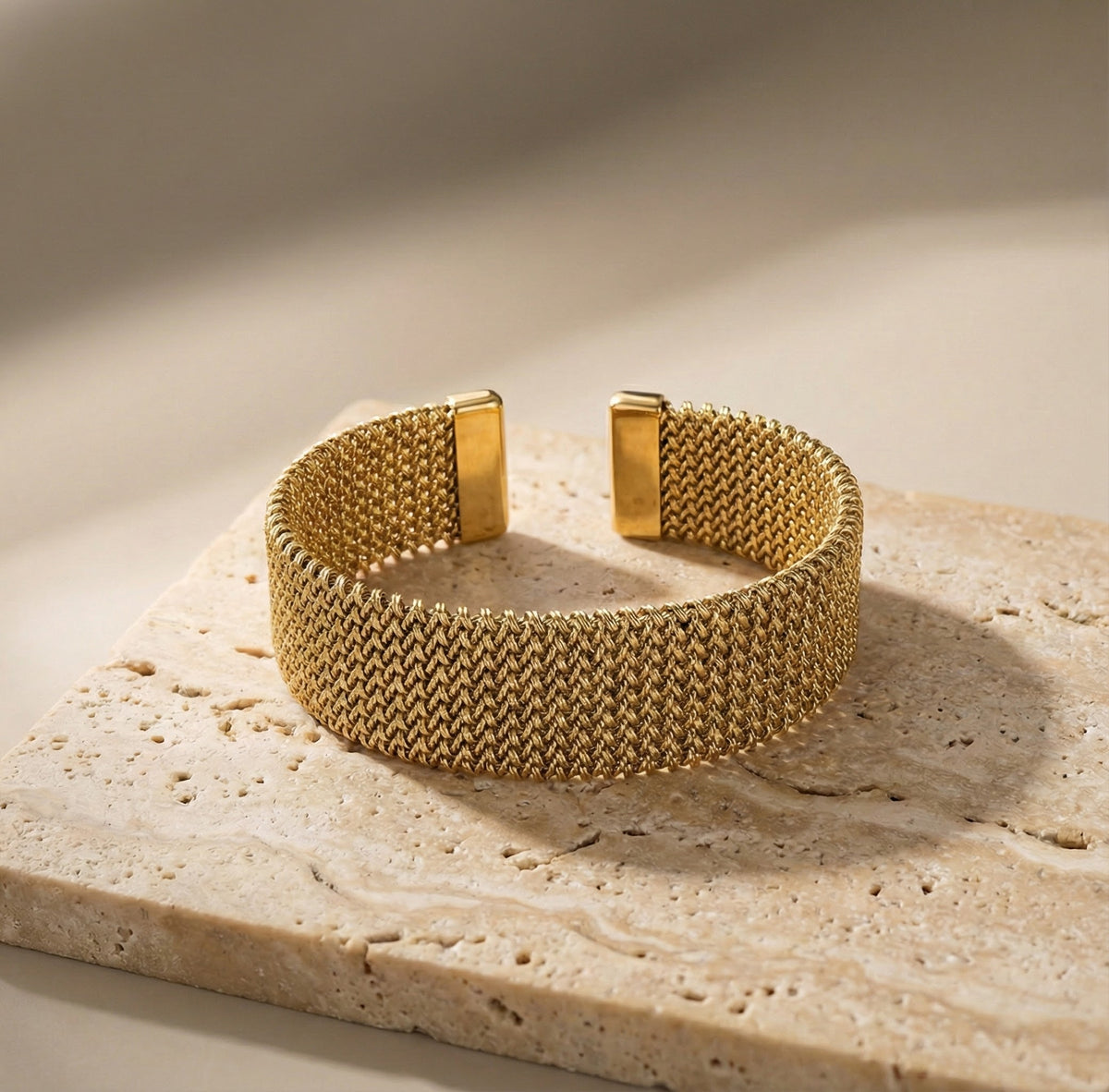 Open Golden Mesh Bracelet