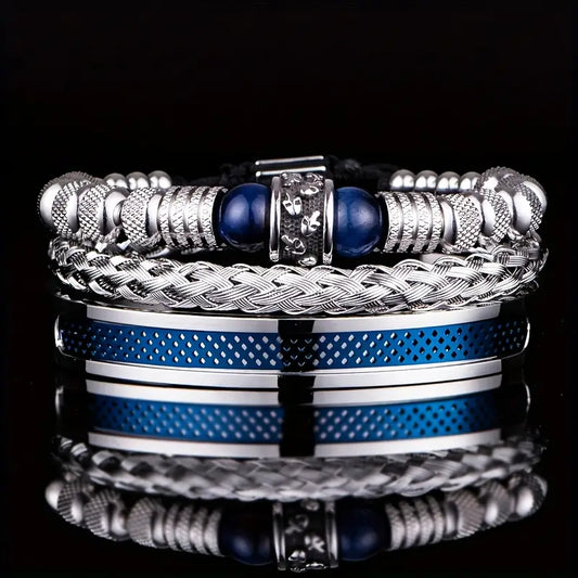 Pulsera Calavera Atemporal de Acero Inoxidable con Ojo de Tigre