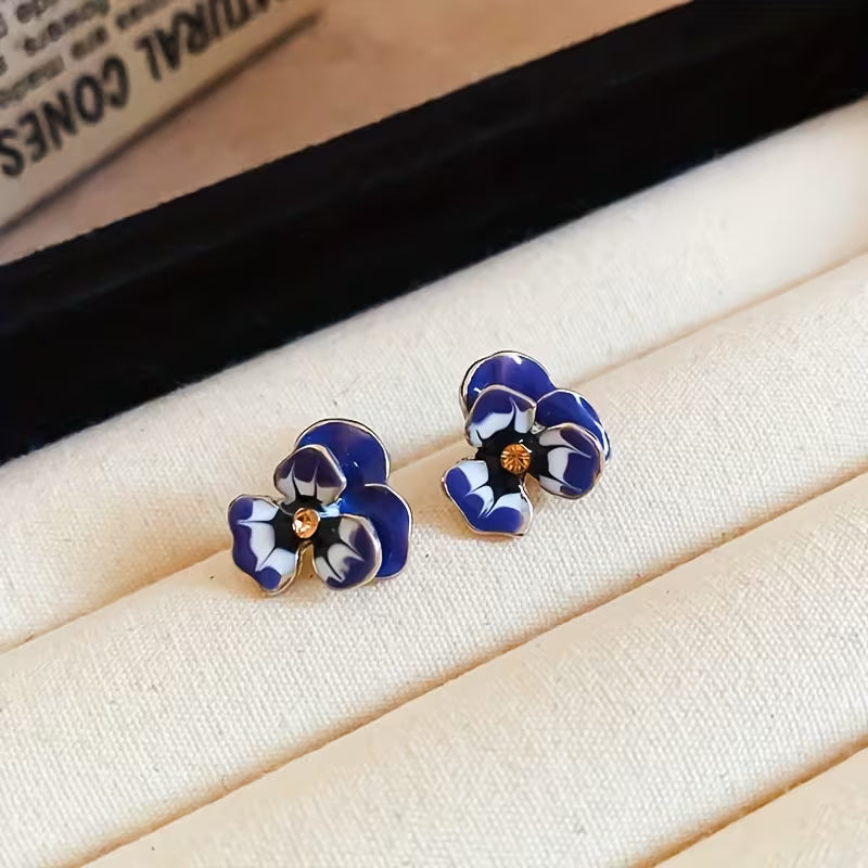 Midnight Petal Elegance Studs