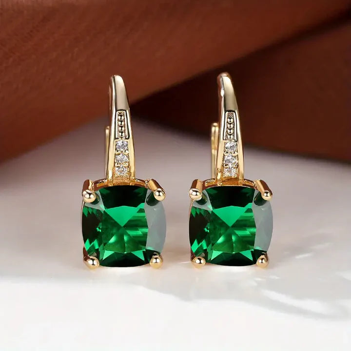 Pendientes Aro de Piedra Preciosa Mística en Oro