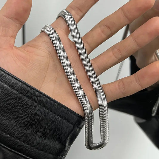 Collar para hombre de acero inoxidable 6mm tipo hueso de serpiente